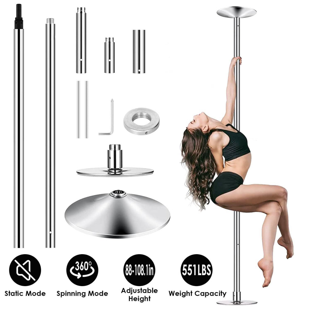 Stripper Dance Pole 45mm Spinning Static Dancing Pole by DailySale