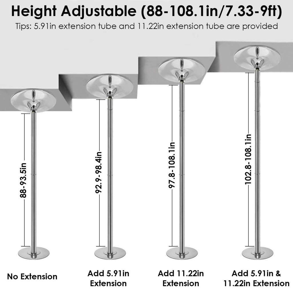 Stripper Dance Pole 45mm Spinning Static Dancing Pole by DailySale