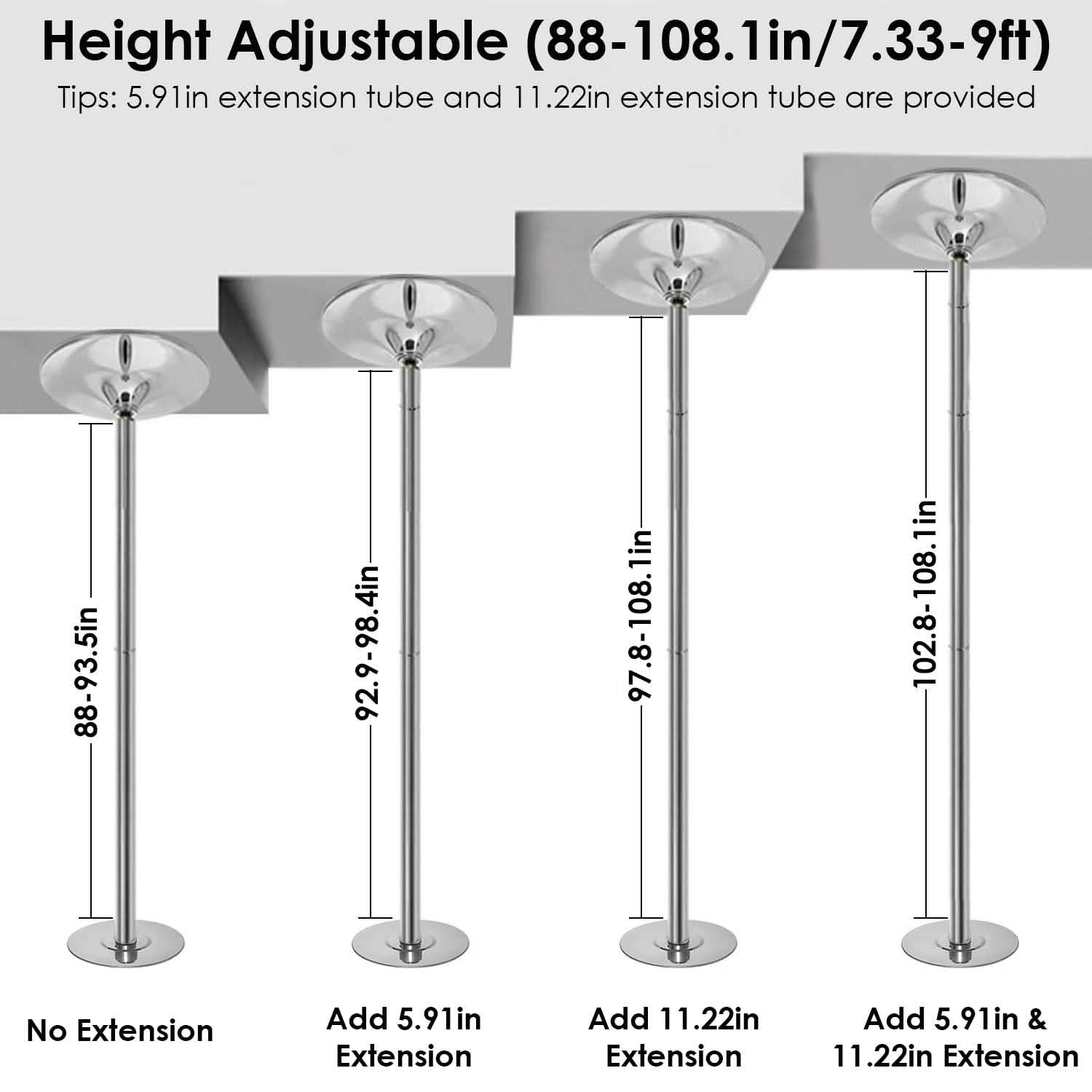 Stripper Dance Pole 45mm Spinning Static Dancing Pole by DailySale