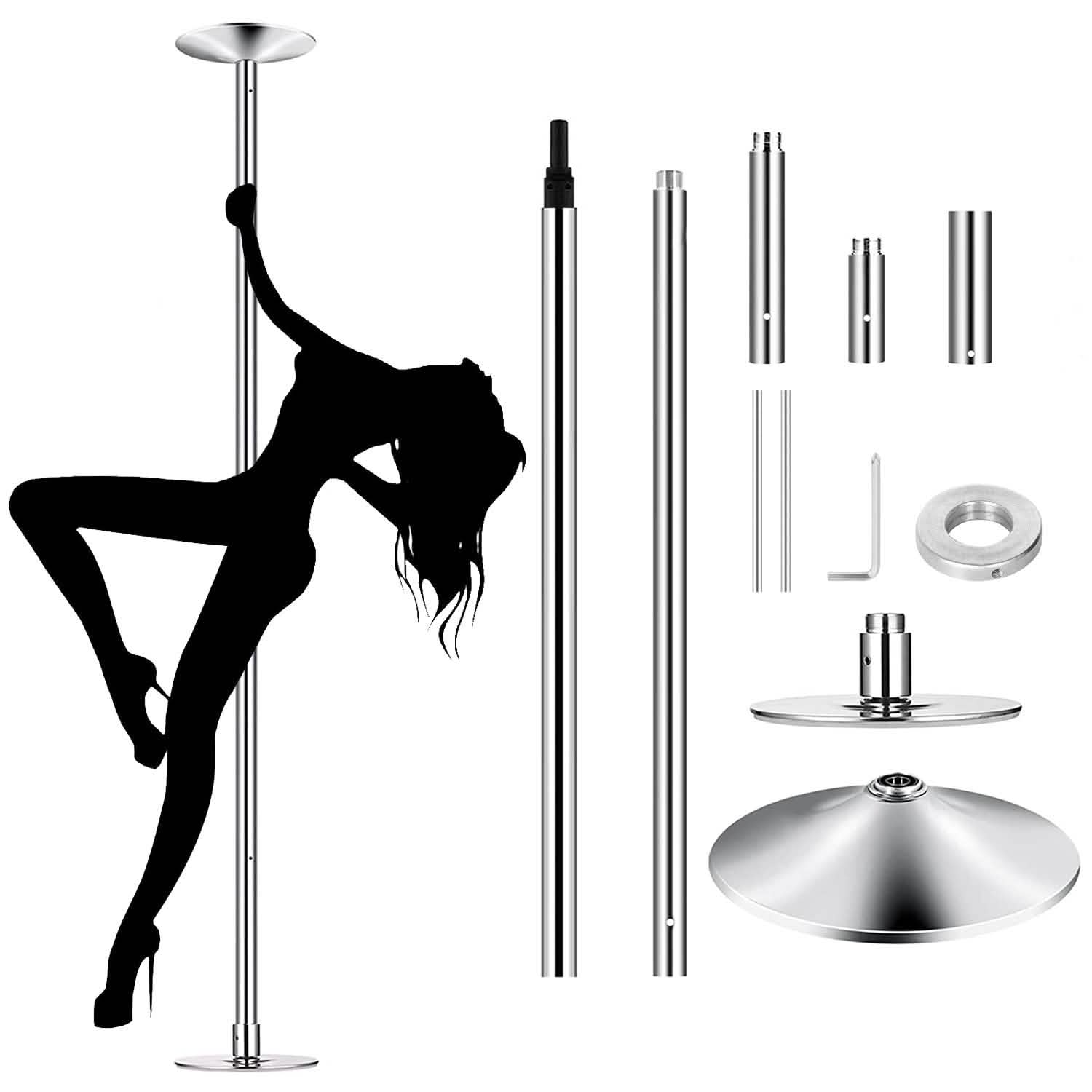 Stripper Dance Pole 45mm Spinning Static Dancing Pole by DailySale
