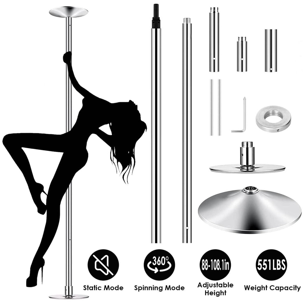 Stripper Dance Pole 45mm Spinning Static Dancing Pole by DailySale