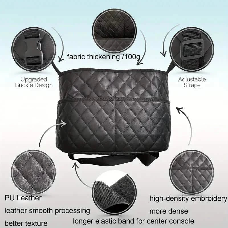 Stylish PU Leather Handbag Car-Mounted Storage Bag by DailySale