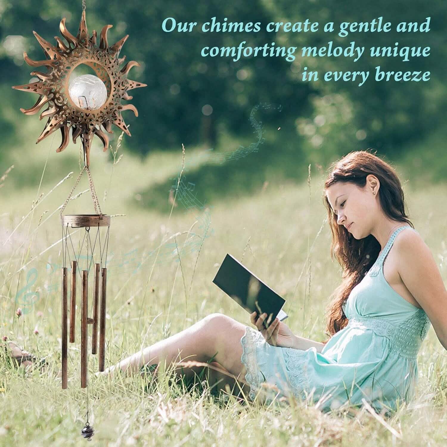 Sun Solar Wind Chimes by DailySale