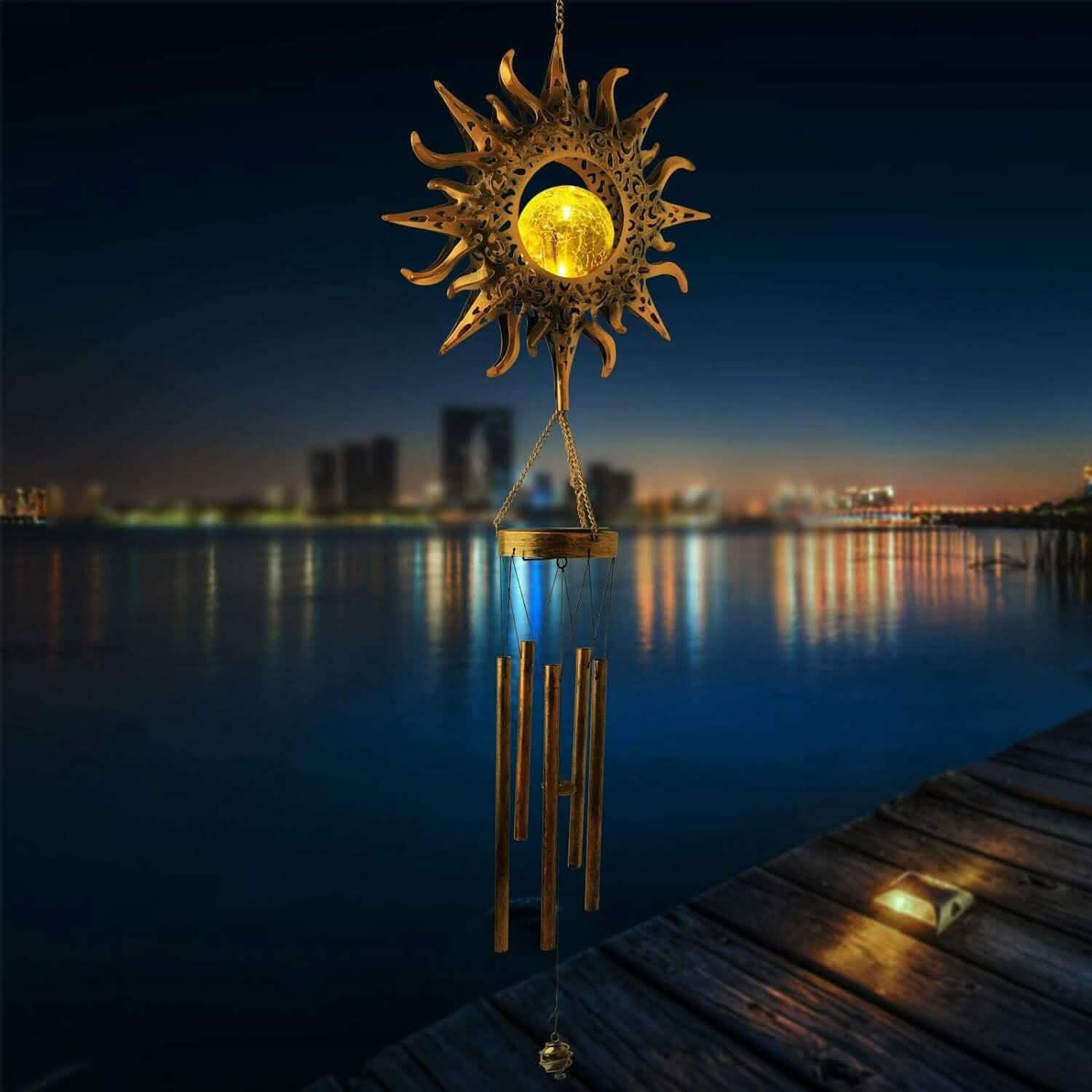 Sun Solar Wind Chimes by DailySale