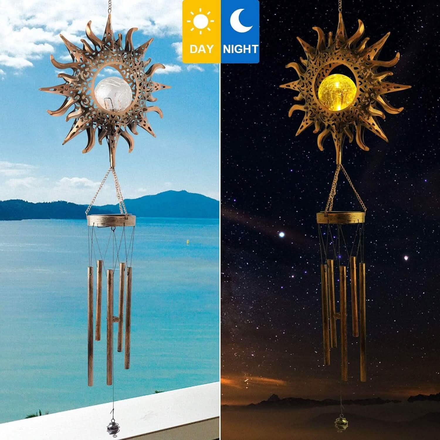 Sun Solar Wind Chimes by DailySale