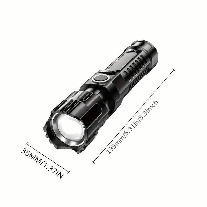 Super Bright Flashlight, USB Rechargeable Telescopic Zoom Wide Beam by DailySale