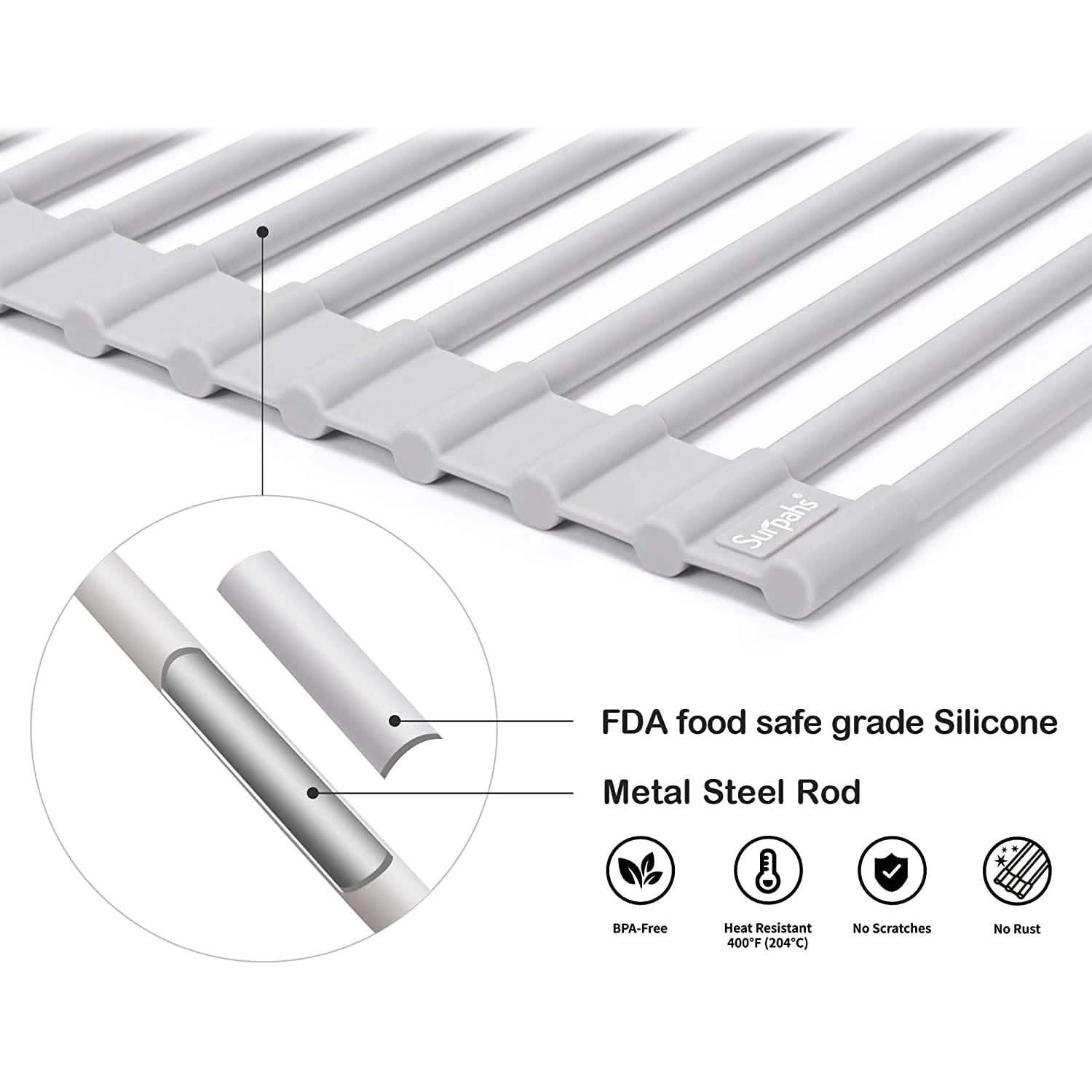 Surpahs over the Sink Multipurpose Roll-Up Dish Drying Rack by DailySale