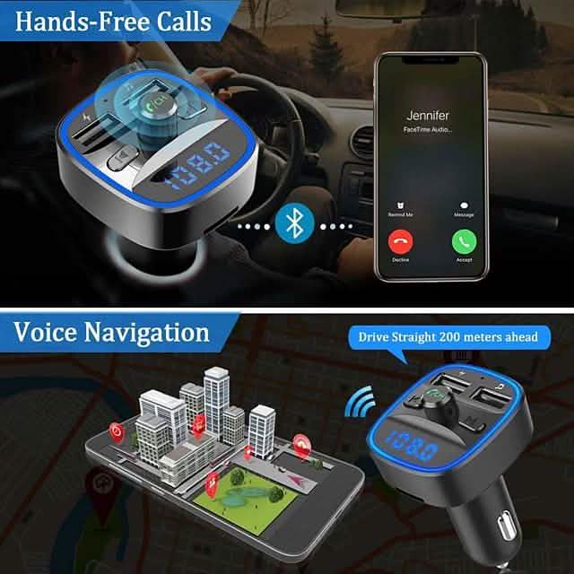 T25 Bluetooth 5.0 Car FM Transmitter by DailySale