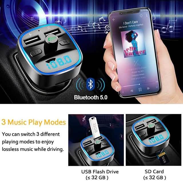 T25 Bluetooth 5.0 Car FM Transmitter by DailySale