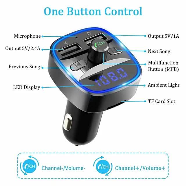T25 Bluetooth 5.0 Car FM Transmitter by DailySale