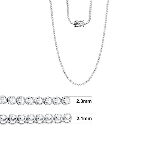 14K White Gold 3.50CT Lab-Grown Diamond Tennis Necklace by DailySale