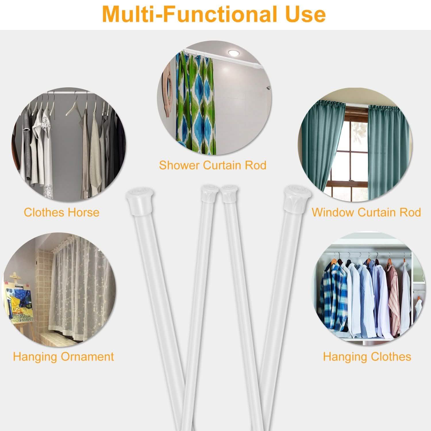 Tension Curtain Rod Spring Load Adjustable Curtain Pole by DailySale