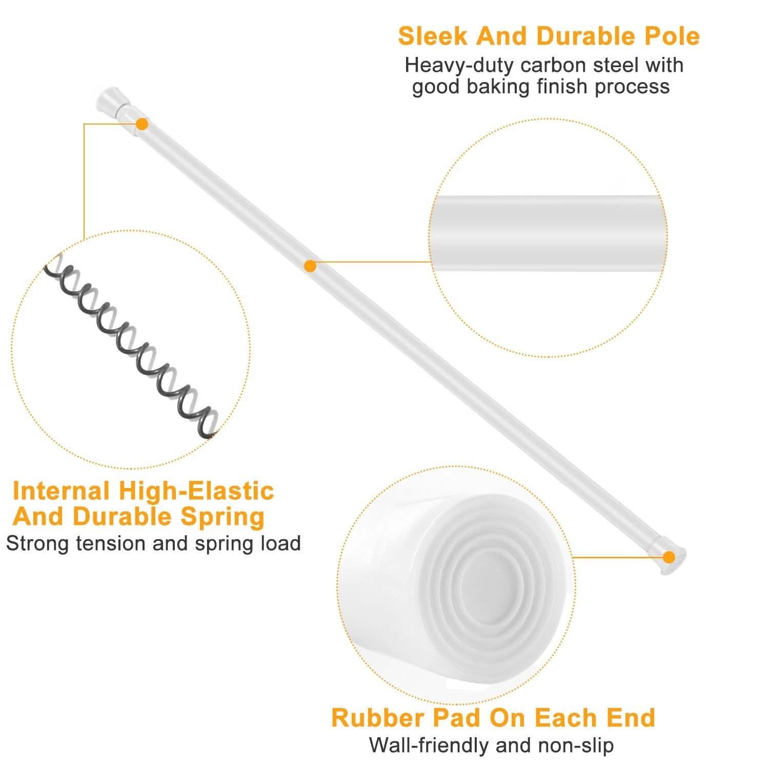 Tension Curtain Rod Spring Load Adjustable Curtain Pole by DailySale