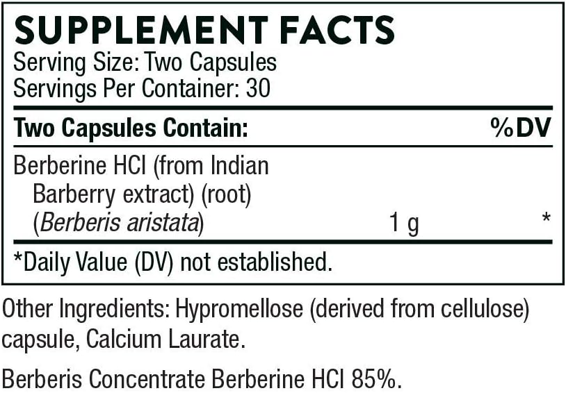THORNE Berberine – Dual Action Formula (Pack of 2) – 120 Capsules Total