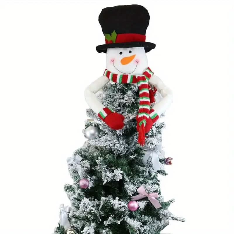 Traditional Wool Festive Christmas Tree Top Star and Snowman Decoration by DailySale