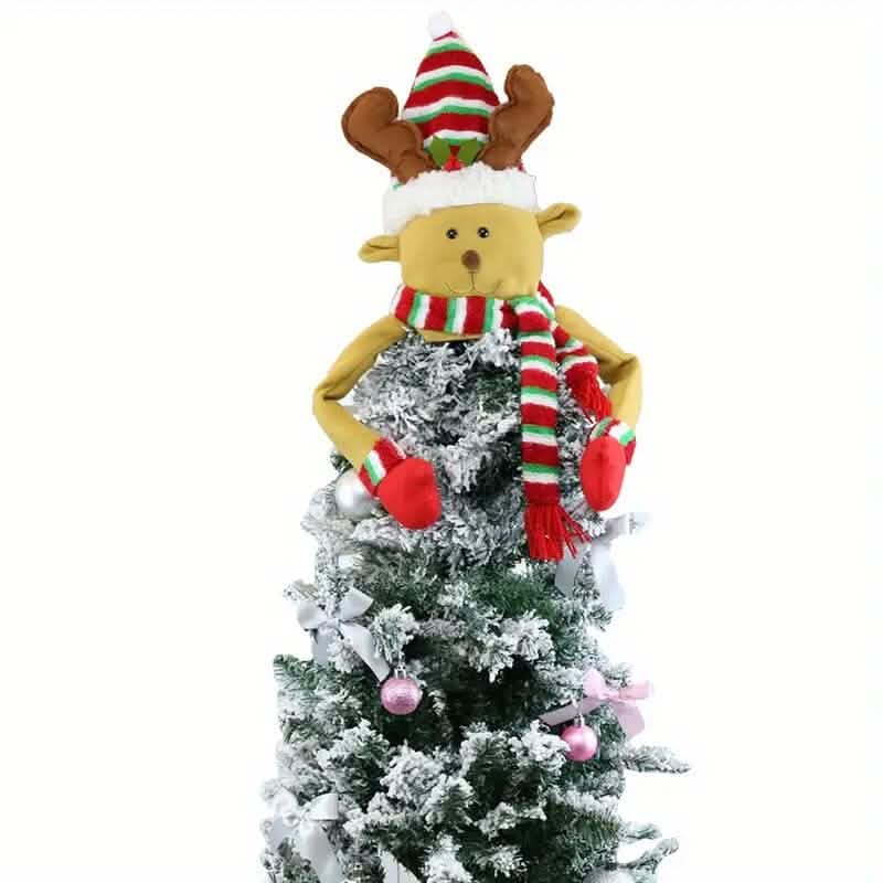 Traditional Wool Festive Christmas Tree Top Star and Snowman Decoration by DailySale