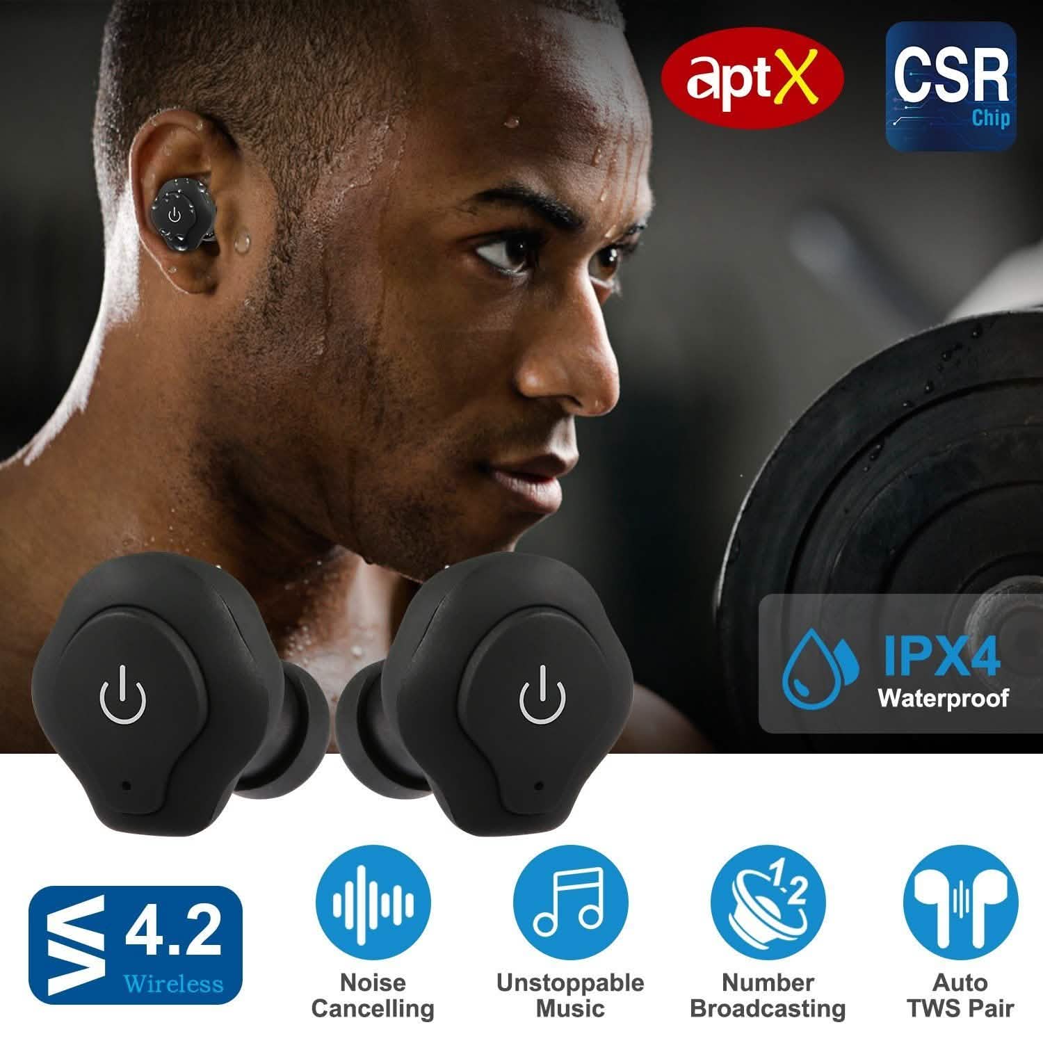 True Wireless Earbuds CSR v4.2 In-Ear Stereo Headsets by DailySale