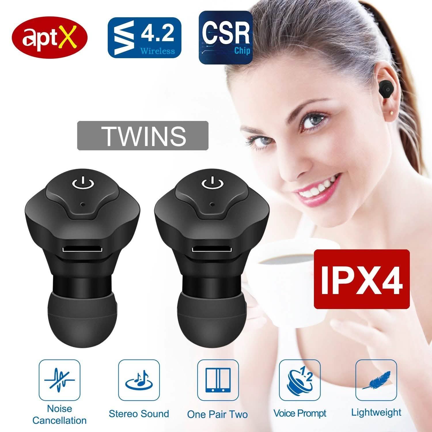 True Wireless Earbuds CSR v4.2 In-Ear Stereo Headsets by DailySale