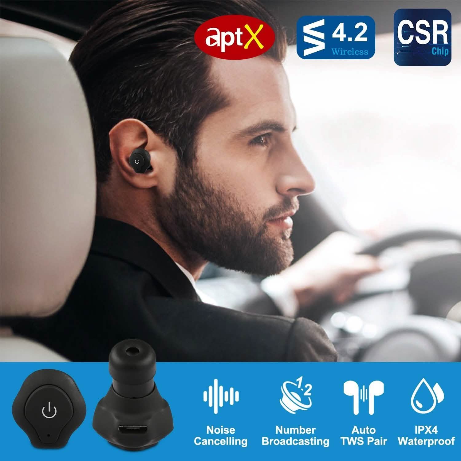 True Wireless Earbuds CSR v4.2 In-Ear Stereo Headsets by DailySale