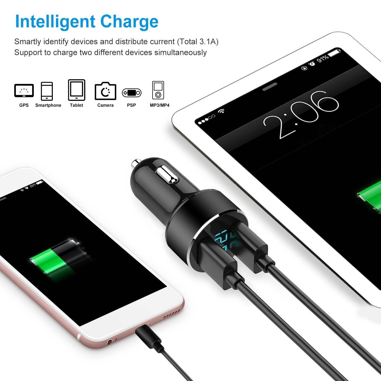 Universal 15W/3.1A Dual USB Car Charger by DailySale