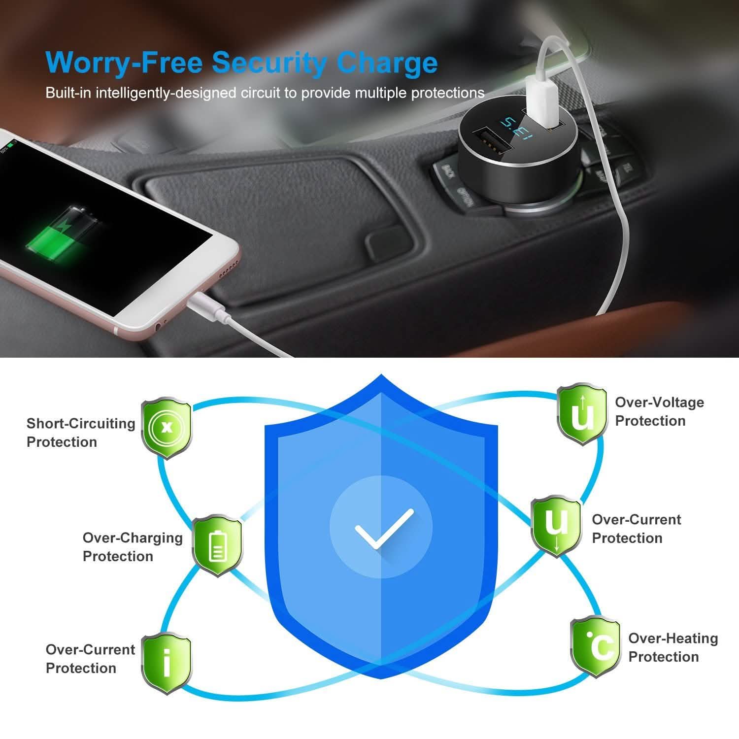 Universal 15W/3.1A Dual USB Car Charger by DailySale