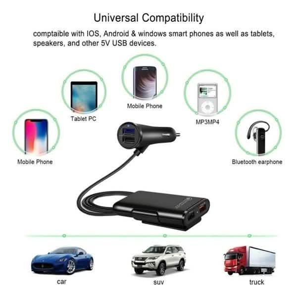 Universal 4 Ports USB Car Charger by DailySale