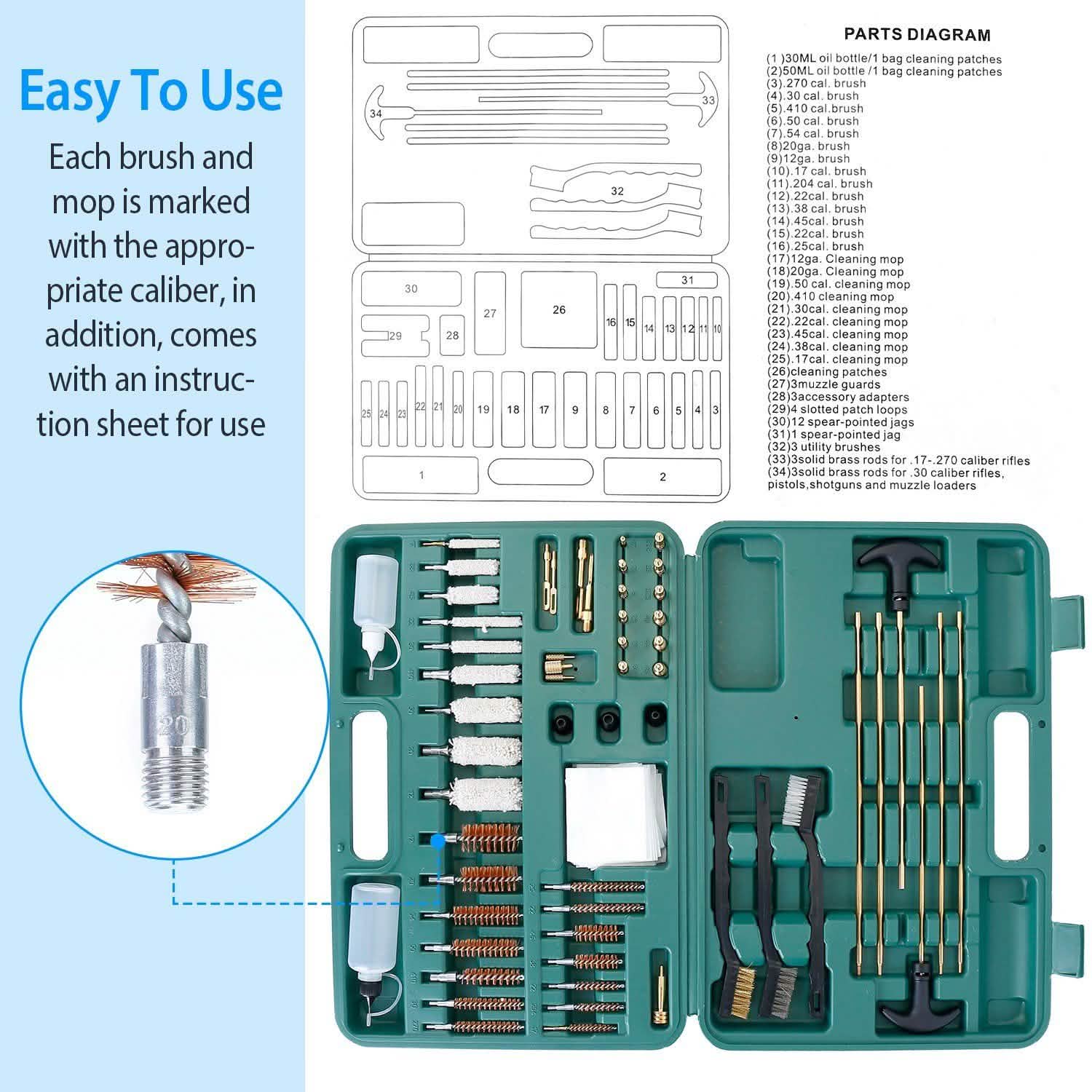 Universal Gun Cleaning Kit with Carrying Case by DailySale