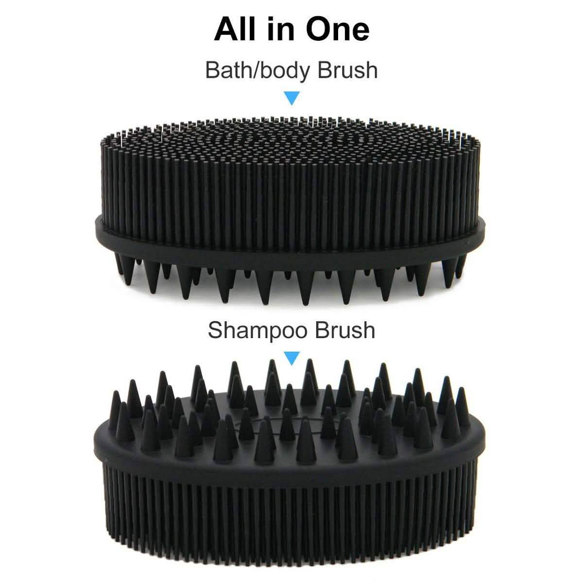 Upgrade Silicone Body Scrubber and Hair Shampoo Brush by DailySale
