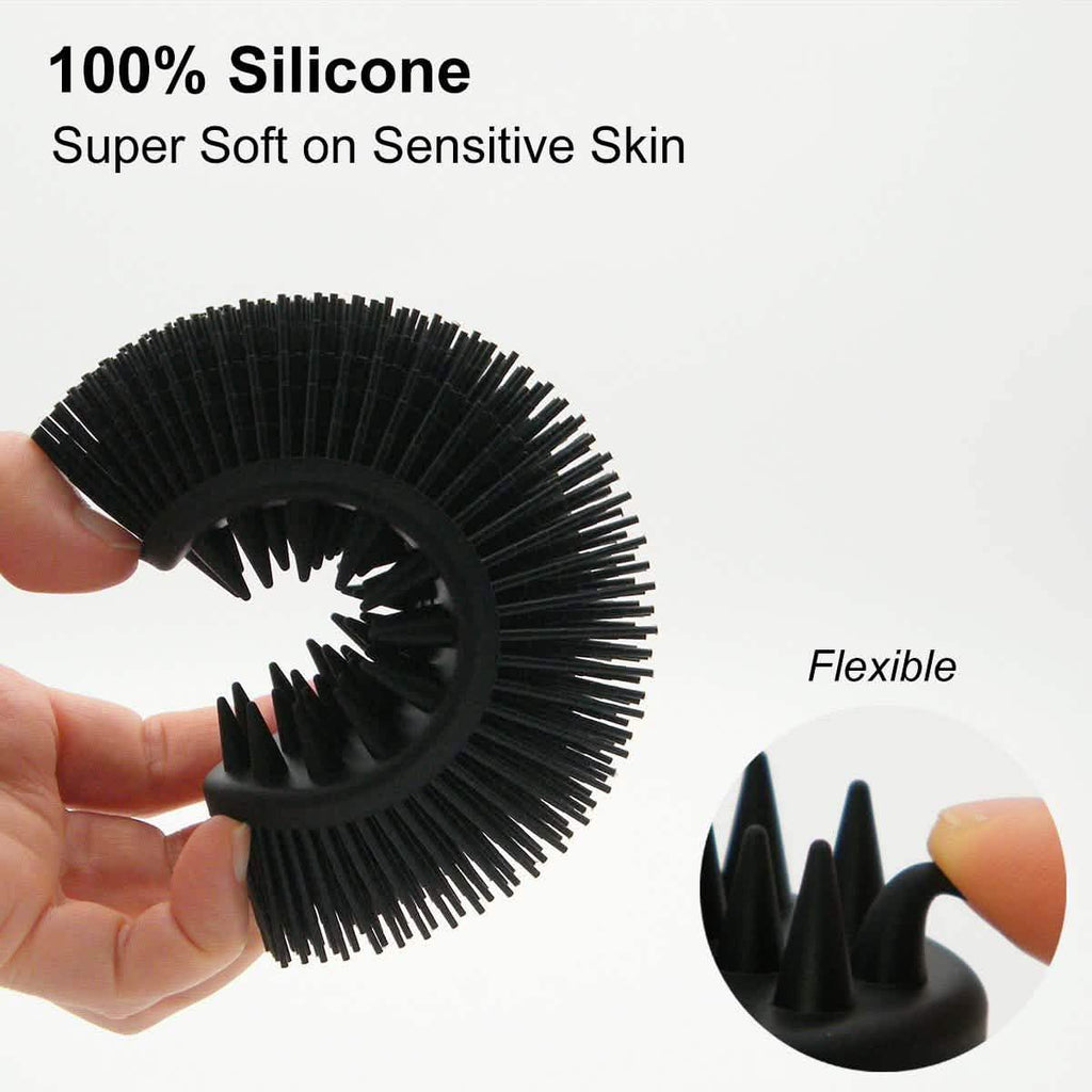 Upgrade Silicone Body Scrubber and Hair Shampoo Brush by DailySale