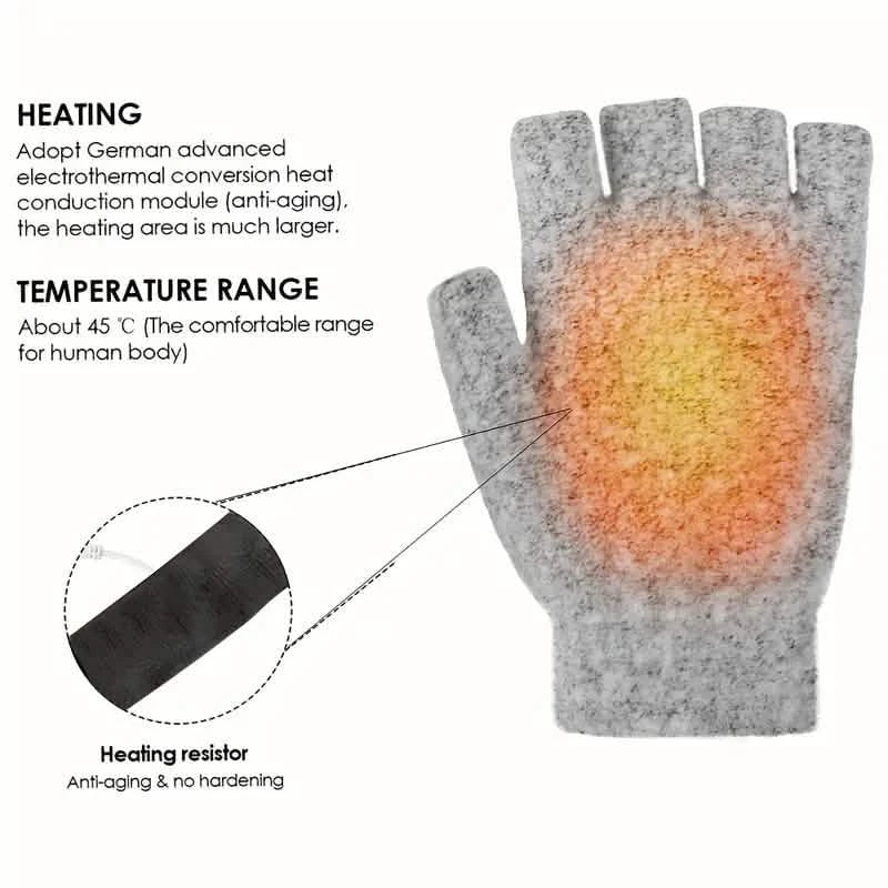 USB Electric Heating Adjustable Temperature Gloves by DailySale