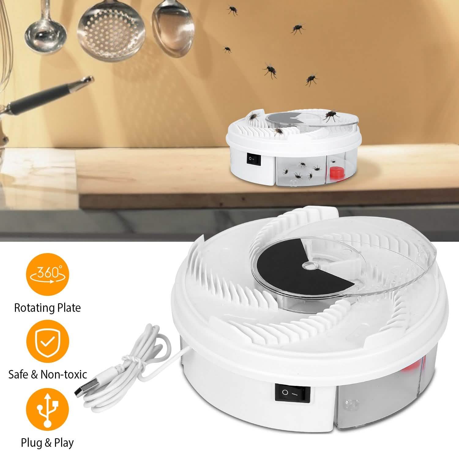 USB powered Electric Fly Trap Automatic Flycatcher by DailySale