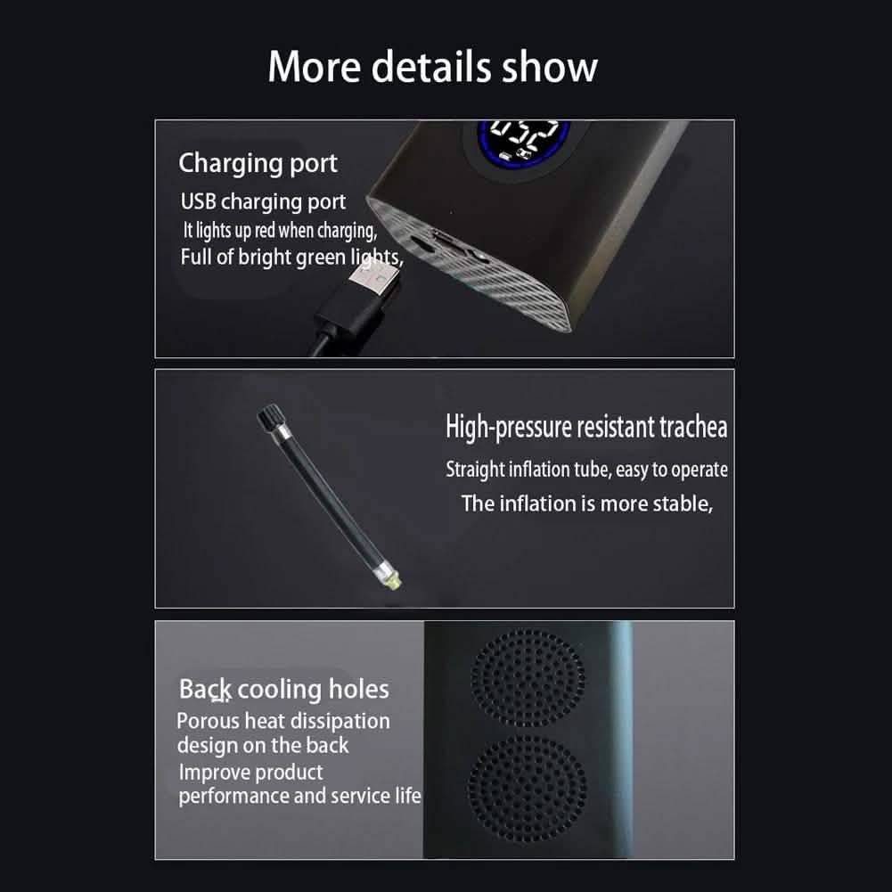 USB Rechargeable Intelligent Air Pump Car Portable by DailySale