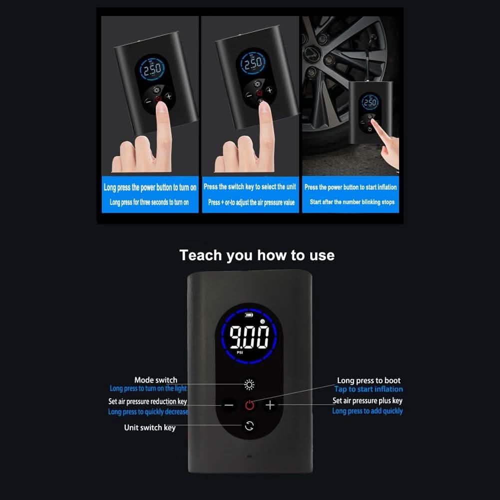 USB Rechargeable Intelligent Air Pump Car Portable by DailySale