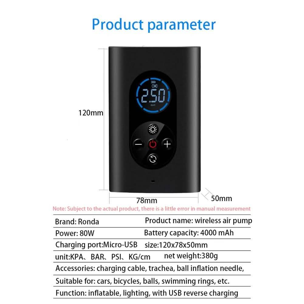 USB Rechargeable Intelligent Air Pump Car Portable by DailySale