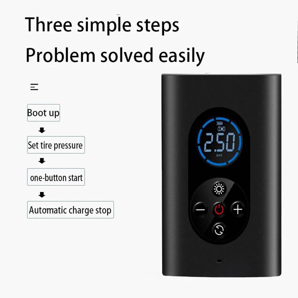 USB Rechargeable Intelligent Air Pump Car Portable by DailySale