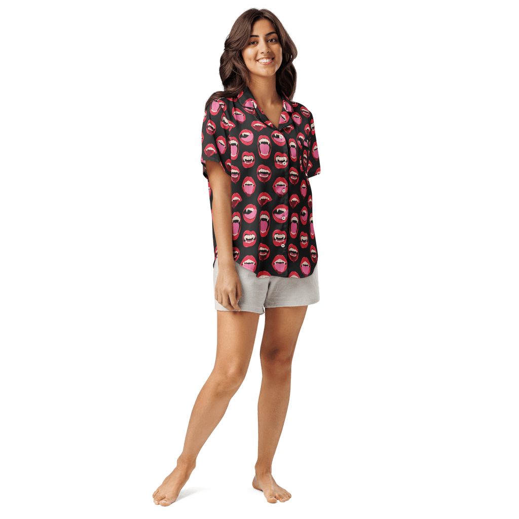 Vampire Kiss Silky Pajama Top by Goth Cloth Co.