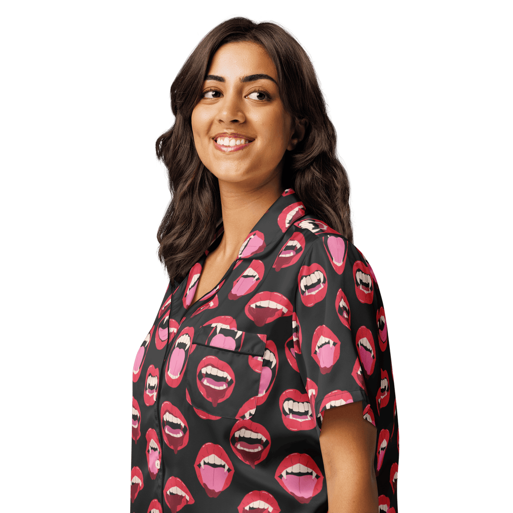 Vampire Kiss Silky Pajama Top by Goth Cloth Co.