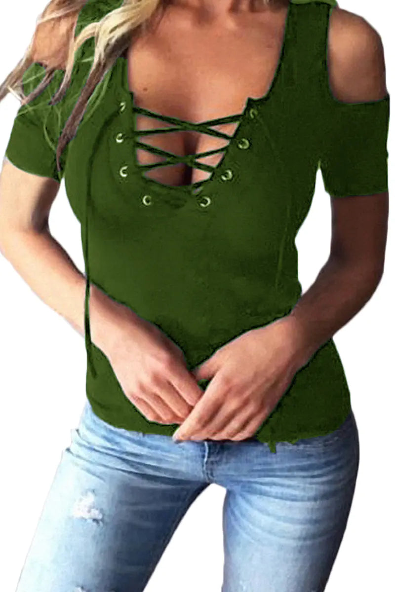 Women's Sexy Off-Shoulder Short Sleeve Top