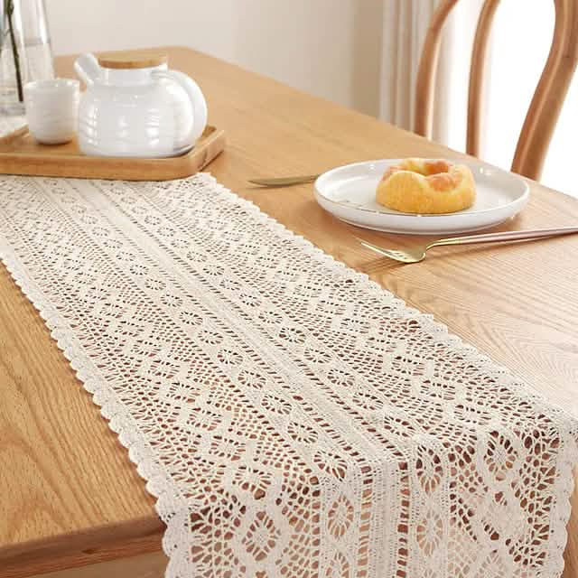 Vintage Farmhouse Style Crochet Lace Tablecloth by DailySale