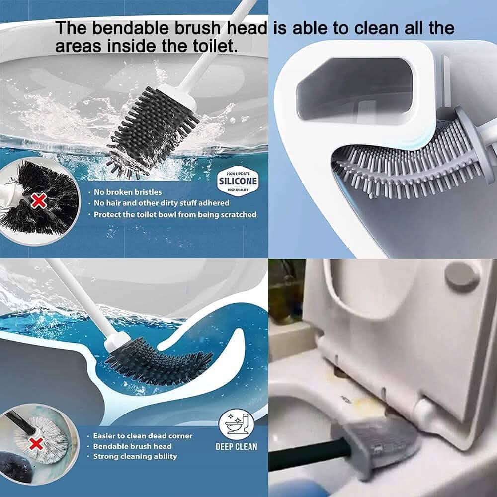 Wall Mounted Silicone Bathroom Brush and Holder Set by DailySale