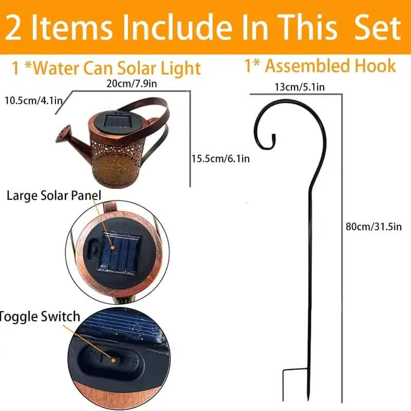 Waterproof Copper Solar Watering Can Light by DailySale