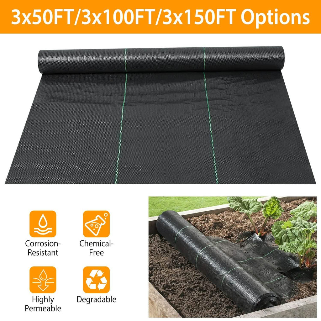Weed Barrier Landscape Gardening Mat Fabric Woven by DailySale