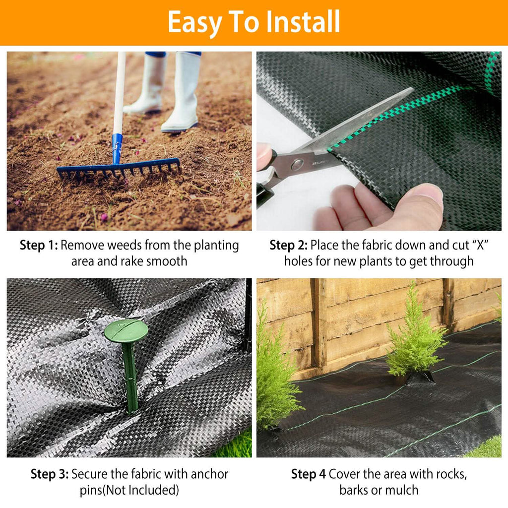 Weed Barrier Landscape Gardening Mat Fabric Woven by DailySale
