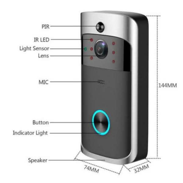 WiFi Wireless Video Doorbell Two-Way Talk Smart PIR Door Bell Security Camera HD by DailySale