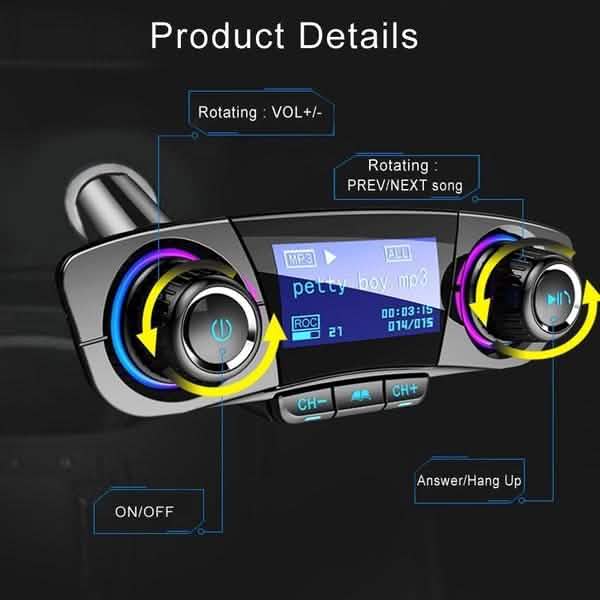 Wireless Bluetooth Handsfree Calling Car Charger FM Transmitter by DailySale
