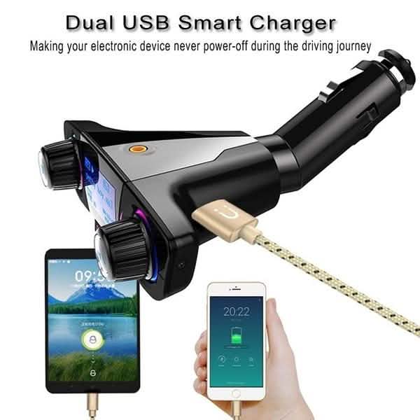 Wireless Bluetooth Handsfree Calling Car Charger FM Transmitter by DailySale