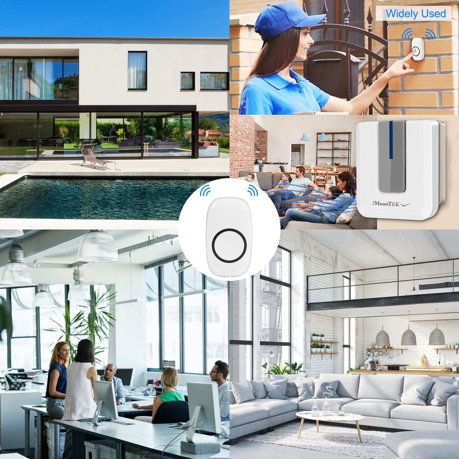 Wireless Doorbell Rings 1000FT with 1 Plug Receiver Chimes by DailySale