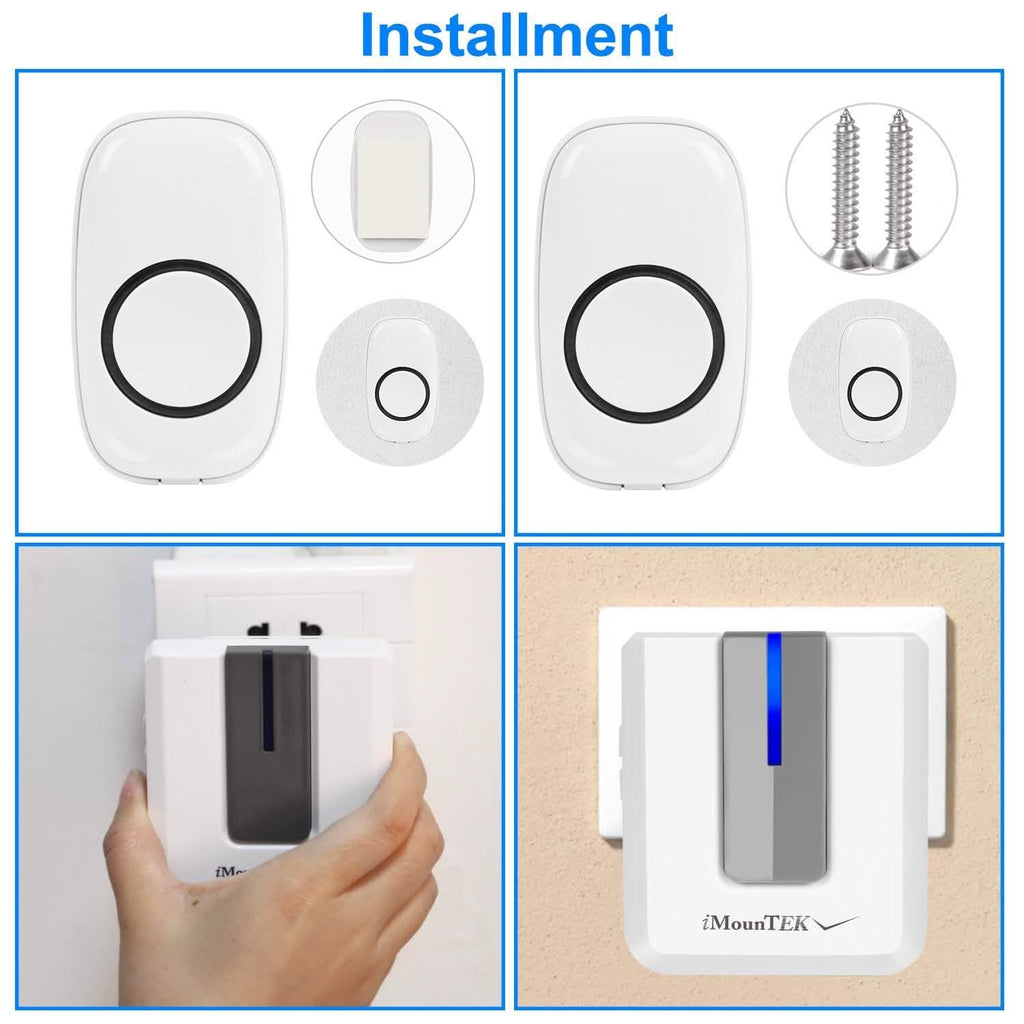 Wireless Doorbell Rings 1000FT with 1 Plug Receiver Chimes by DailySale