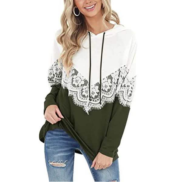 Women Long Sleeve Lace Hoodies by DailySale