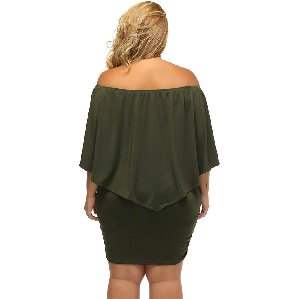 Women Off Shoulder Ruffles Bodycon Mini Dress by DailySale